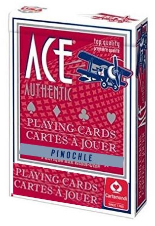 Ace Cartamundi Playing Cards, Pinochle Regular Index, 1/2 Blue 1/2 Red 1 gross (144 decks) main image
